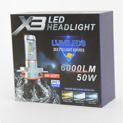 Светодиодные лампы (2шт.) HB3 (9005) серия ZES-X3